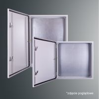 Obudowa n/t z płytą montaż PSH 808025 IP65 INOX 800x800x250; IK10; RAL7035,zamek herm.-D5 | PSH 808025 IP65 INOX Kubiak