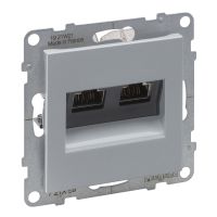 Gniazdo 2XRJ45/kat 6A STP, aluminium, Suno | 721359 Legrand