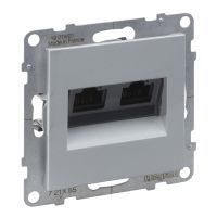 Gniazdo 2XRJ45/kat 6A UTP, aluminium, Suno | 721355 Legrand