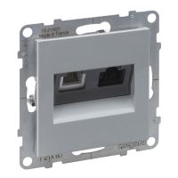 Gniazdo RJ11 + RJ45/KAT 6 UTP, aluminium, Suno | 721360 Legrand