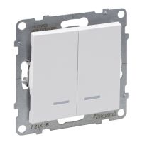 Łącznik schodowy podwójny z podświetleniem 10 AX 250 V zaciski automatyczne, biały, Suno | 721118 Legrand