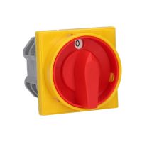 Łącznik krzywkowy 25A rozłącznik 0-1 6P pokrętło czerwone z blokadą na kłódkę, do wbudowania | ŁK25R-3.4269\P08 Spamel