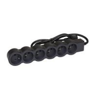 Przedłużacz STANDARD 6X2P+Z, z przewodem 3,0m 3X1,5mm2 czarny/grafitowy | 049495 Legrand