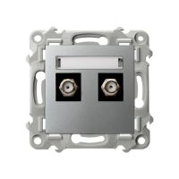 Gniazdo antenowe typu F podwójne srebro SZAFIR | GPA-2ZF/m/18 Ospel