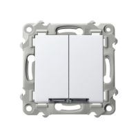 Łącznik dwugrupowy świecznikowy biały SZAFIR | ŁP-2ZS/m/00 Ospel