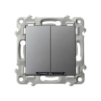 Łącznik dwugrupowy świecznikowy szary mat SZAFIR | ŁP-2ZS/m/70 Ospel