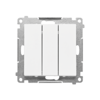 Przycisk potrójny z podświetleniem LED (moduł) 10 AX, 250 V~, szybkozłącza, Biały mat Simon 55 | TP31L.01/111 Kontakt Simon