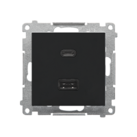 Ładowarka USB typ A+C (moduł), Czarny mat Simon 55 | TEC2CA.01/149 Kontakt Simon