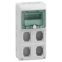 Rozdzielnica modułowa natynkowa 1x8 IP65 do gniazd 4 otwory 90x100mm, gMRV-1-8-NT-T/4 1, Mureva | 13179 Schneider Electric