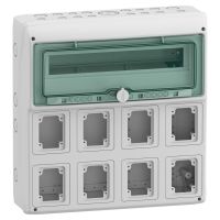 Rozdzielnica modułowa natynkowa 1x18+1 IP65 do gniazd 8 otworów 90x100mm gMRV-1-18+1-NT-T/8, Mureva | 13182 Schneider Electric