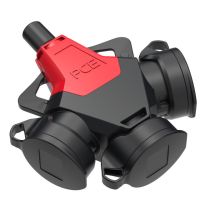 Rozgałęziacz 1-faz gumowy Taurus2 10/16A 2 P+Z potrójny z bolcem z zatyczką IP54 | 243711-srw PCE