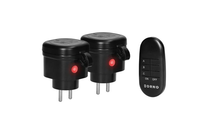 Zestaw bezprzewodowych mini gniazd sterowanych pilotem 2+1, IP44 | OR-GB-460 Orno