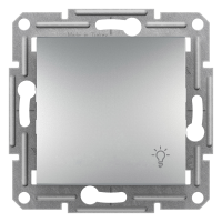 Przycisk "światło" bez ramki aluminium, Asfora | EPH0900161 Schneider Electric