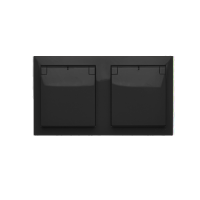 Gniazdo wtyczkowe n/t 2x1-krotne z/u IP44 16A 250V kl. kolor pokrywy, szybkozłącza, czarny Aquaclick | ACGZ21CS/49 Kontakt Simon