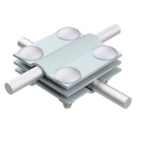 Złącze krzyżowe 4xM6x25 trzy płytki drut Fi- 5-8mm, ocynk | AH01041 AH Hardt