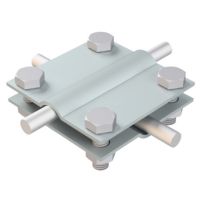 Złącze krzyżowe 4xM8x25 dwie płytki płytki drut Fi- 5-12mm, ocynk | AH01051 AH Hardt