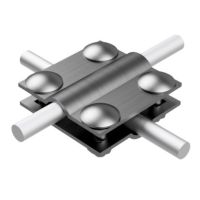 Złącze krzyżowe 4xM6x20, dwie płytki, B do 30mm, stal nierdzewna | AH01033 AH Hardt