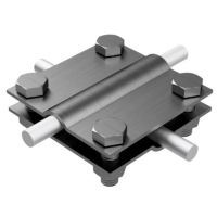 Złącze krzyżowe 4xM8x25 dwie płytki, stal nierdzewna | AH01053 AH Hardt