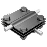 Złącze krzyżowe 4xM8x30 trzy płytki drut Fi- 5-12mm, stal nierdzewna | AH01063 AH Hardt