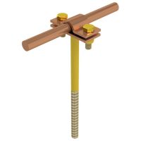 Uchwyt na drut wkręcany, H=25cm, miedź/mosiądz | AH07142 AH Hardt
