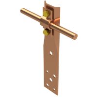 Uchwyt prosty z blaszką, H=8cm, miedź/mosiądz | AH11042 AH Hardt