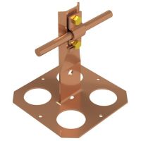 Uchwyt przyklejany z metalową podstawą z otworami z blaszką, H=15cm, miedź/mosiądz | AH12112 AH Hardt