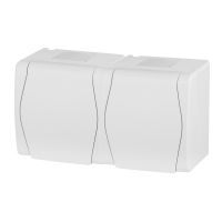 Gniazdo hermetyczne natynkowe podwójne z uziemieniem 2x2P+Z IP44, białe, Hermes 2 | 1022-00 Elektro-Plast Nasielsk