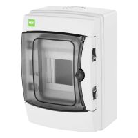 Rozdzielnica n/t RN 1/4 (N+PE) IP65 RAL7035+drzwi transparentne 147x217x117mm, Galant Plus | 1601-01 Elektro-Plast Nasielsk