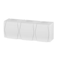 Gniazdo n/t potrójne 3x2P+Z Schuko, IP44, białe, Hermes 2 | 1026-00 Elektro-Plast Nasielsk
