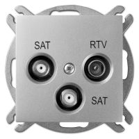 Gniazdo p/t antenowe R-TV-2xSAT końcowe IP20, srebrne, Sentia | 1460-56 Elektro-Plast Nasielsk