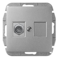 Gniazdo p/t antenowe TV typ FF B/R, IP20, srebrne, Sentia | 1486-56 Elektro-Plast Nasielsk