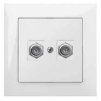 Gniazdo p/t 2xTV typ FF B/R, IP20, srebrne, Sentia | 1487-56 Elektro-Plast Nasielsk