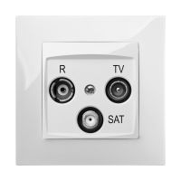 Gniazdo p/t antenowe R-TV-SAT 10dB B/R, IP20, białe, Carla | 1761-10 Elektro-Plast Nasielsk