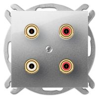 Gniazdo p/t głośnikowe x2 B/R, IP20, srebrny, Carla | 1758-16 Elektro-Plast Nasielsk