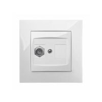 Gniazdo p/t antenowe TV typ FF B/R, IP20, srebrny, Carla | 1786-16 Elektro-Plast Nasielsk