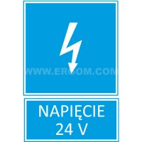 Tabliczka TZI 74X105S napis: Napięcie 24V | E04TZ-01041120400 Ergom
