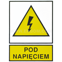 Tabliczka TZO 105X148S napis: Pod napięciem | E04TZ-01011130800 Ergom