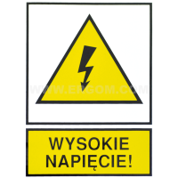 Tabliczka TZO 105X148S napis: Wysokie napięcie! | E04TZ-01011130300 Ergom