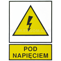 Tabliczka TZO 105x148FE napis: Pod napięciem | E04TZ-01013140800 Ergom