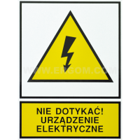 Tabliczka TZO 52X74S napis: Nie dotykać! Urządzenie elektryczne | E04TZ-01011110100 Ergom