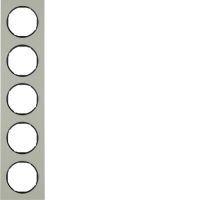 Ramka pięciokrotna, stal szlachetna/czarny, R.3 | 10152204 Hager