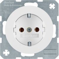 Gniazdo Schuko, samozaciski, biały, połysk, R.1/R.3 | 47432089 Hager