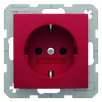 Gniazdo Schuko z/u samozaciski, czerwony, połysk, B.x/S.1 | 47438912 Hager
