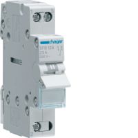Modułowy przełącznik instalacyjny I-0-II punkt wspólny od dołu 1P 25A 230VAC | SFB125 Hager