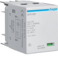 Moduł wymienny T1 kombinowany 1P sieć TN-S/TN-C/TT(L-N) Iimp=25kA Up?1,5kV, SPD | SPN080 Hager