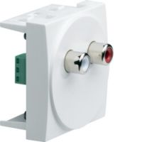 Gniazdo audio 2 x Cinch biały/czerwony, 2M, biały Systo | WS260 Hager