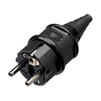 Wtyczka uniwersalna Schuko 16A 2P+E 230V IP44 MEN10754, czarna | MEN10754 Hensel