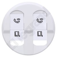 Plakietka do gniazd komputerowych 2xRJ45, biała, Celiane | 068252 Legrand