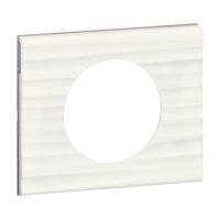 Ramka pojedyncza, minerał corian biały żłobkowany, Celiane | 069011 Legrand