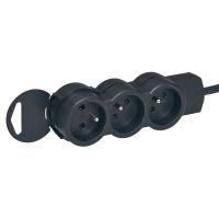 Przedłużacz standard 3x2P+Z, przewód 3m (3x1mm2), czarny | 50035 Legrand